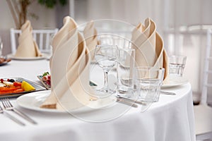 Luxury table setting for dining