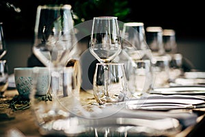 Luxury Table setting for party, Christmas, holidays and weddings