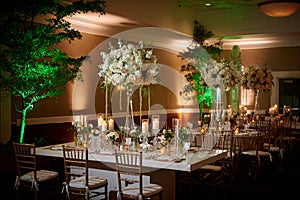 Luxury table setting at a wedding venue