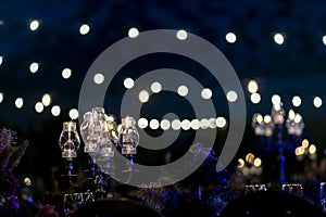 Luxury Table settings with beutiful glass and candels