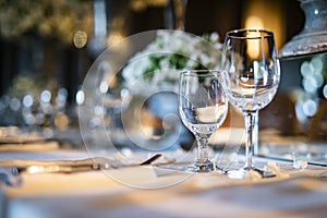 Luxury table settings for fine dining