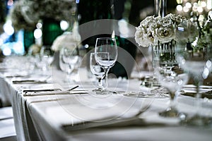 Luxury table settings for fine dining