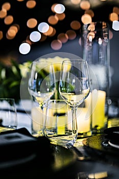 Luxury table settings for fine dining