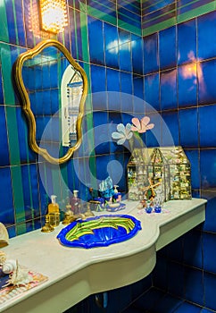 Luxury toilet, decorate in marine style photo