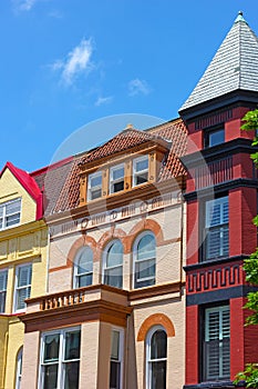 Luxury townhouses near Dupont Circle in Washington DC.