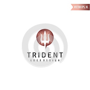 Luxury trident logo designvector illustration