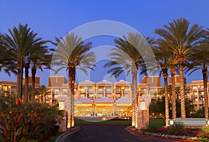 Luxury tropical hotel resort front entrance