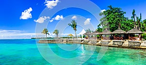 Luxury vacation in tropical resort.Mauritius island.