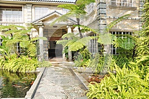 Luxury villa with fish pond