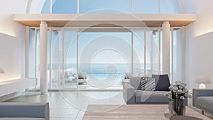 Luxury villa house on the beach sea view interior modern design - 3D rendering