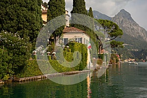 Luxury villa Lake - Lago Lugano, Como, Italy. Historical villa and lakeside garden.