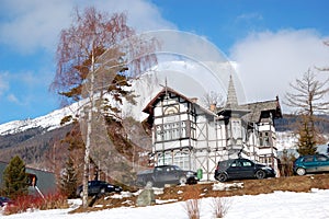 The luxury villa at Strbske Pleso ski resort