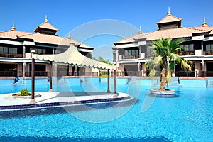 The luxury villas in Thai style hotel on Palm Jumeirah