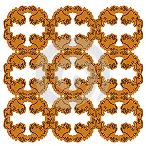 Luxury vint. ORNAMENTS Gold mandalas pieces circles on white
