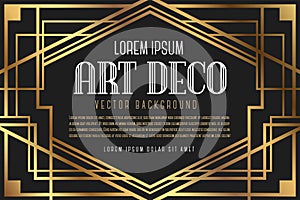 Luxury Vintage Artdeco Frame Design. Vector illustration