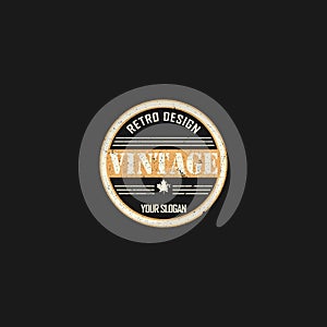 Luxury vintage badge logo applied for the retro fashion industry.