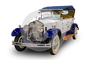 The Luxury Vintage British car Rolls-Royce Phantom I, 1920th. White background