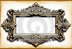 Luxury vintage frame on a white background, ornamental style, elegant frame for design and photos,