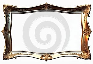 Luxury vintage frame on a white background, ornamental style, elegant frame for design and photos,