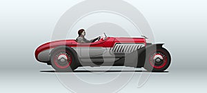 Luxury vintage sport car in vector.