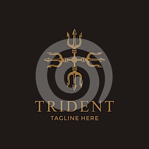 Luxury Vintage Trident logo design