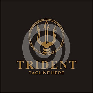 Luxury Vintage Trident logo design