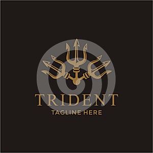 Luxury Vintage Trident logo design
