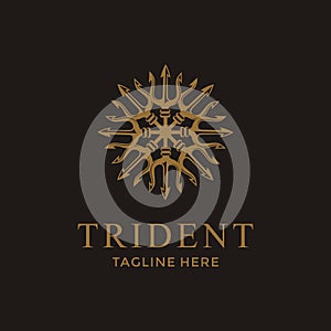 Luxury Vintage Trident logo design