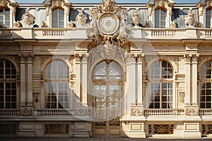 Luxury Wall Building with Windows in Palace of Versailles AI Generative