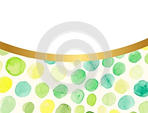 Luxury watercolor green dots background. Dotted design for background, card, banner, poster, cover, invitation, placard