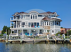 A luxury waterfront home with boat lift by the bay near Rehoboth Beach, Delaware, U.S