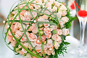 Luxury wedding bouquet of roses