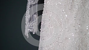 Luxury wedding dress for bride. Bridal white gown.