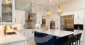 Luxury White Kitchen Home Design photo