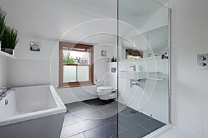 luxury white tiled bathroom