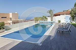 Luxury white villa with swimming pool