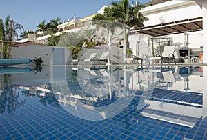 Luxury white villa with swimming pool