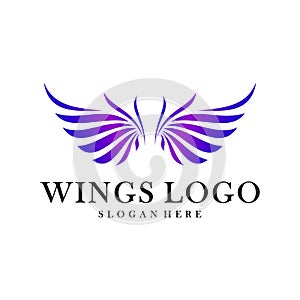 Luxury Wings Logo Design Vector Template. Icon Symbol. Illustration