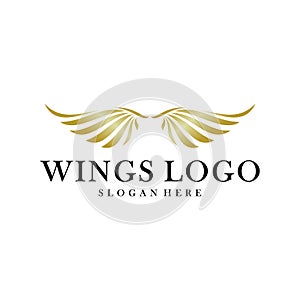 Luxury Wings Logo Design Vector Template. Icon Symbol. Illustration