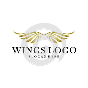 Luxury Wings Logo Design Vector Template. Icon Symbol. Illustration