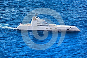 Luxury Yacht against azure sea