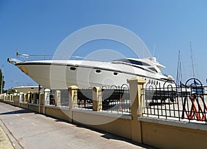 Luxury yacht ashore