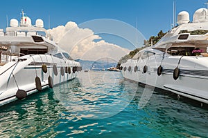 Luxury yacht in the bay of Portofino.