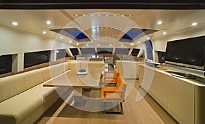 luxury yacht Continental 80, dinette