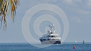 Luxury yacht departing Miami Beach