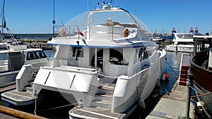 Luxury yacht docked