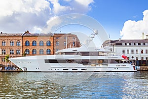 Luxury yacht docked
