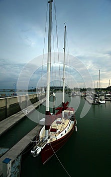 Luxury Yacht docked in a Marina