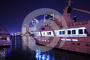 Luxury yacht in Dubai Creek, united arab emirates