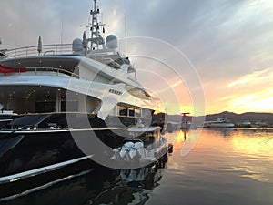 Luxury yacht in the harbor of Saint Tropez